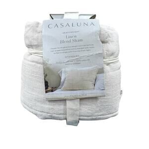 NWT Casaluna Heavyweight Linen Blend Pillow Sham Standard Size Neutral Bedding
